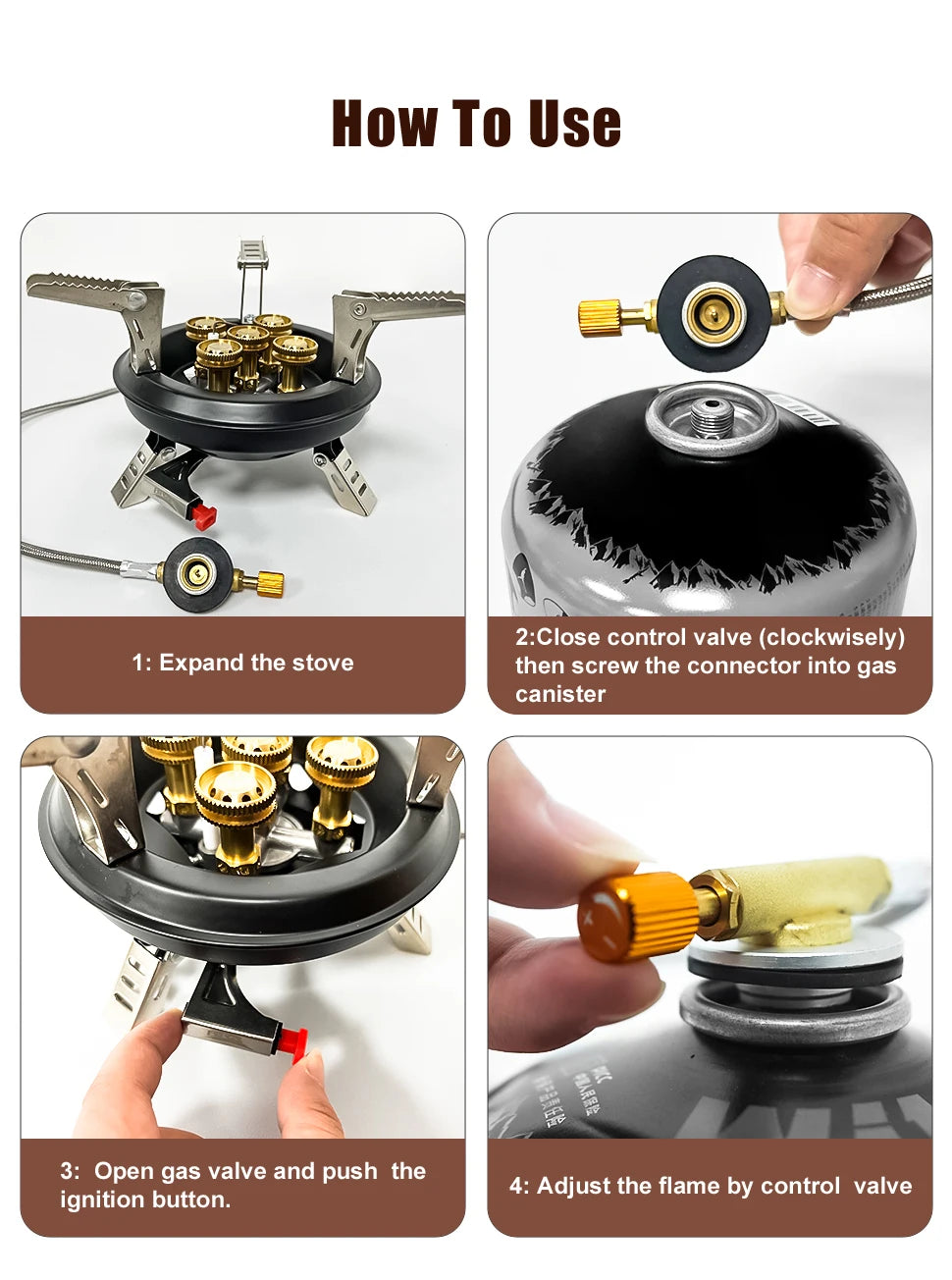 High-Power Portable Camping Gas Stove