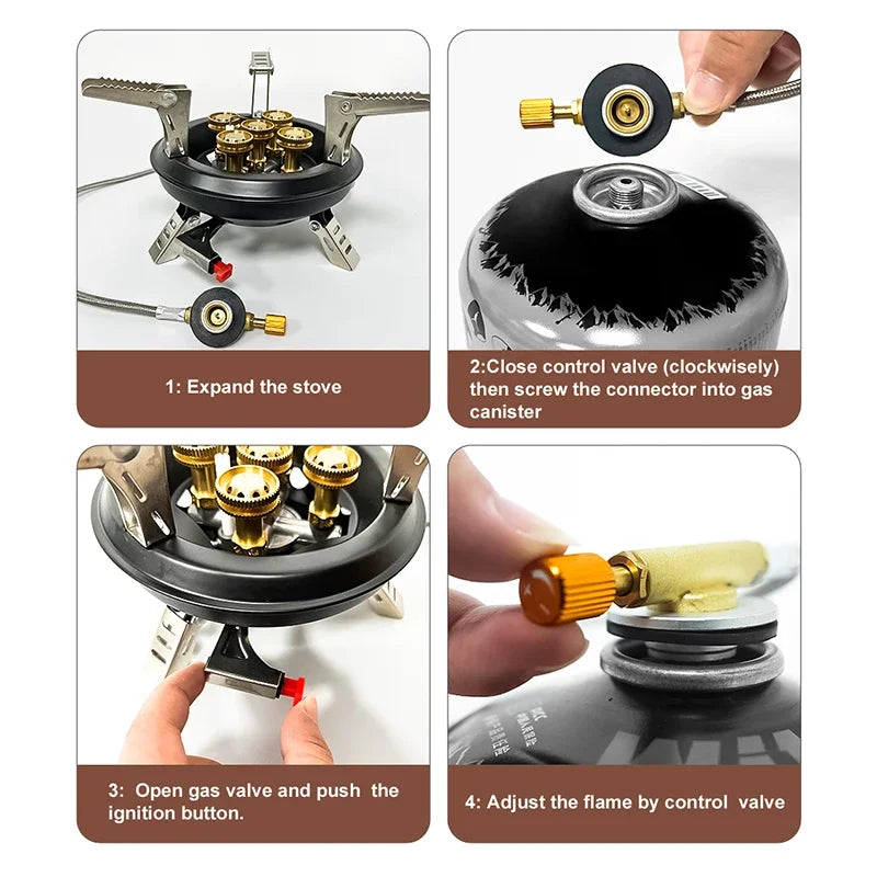 High-Power Portable Camping Gas Stove