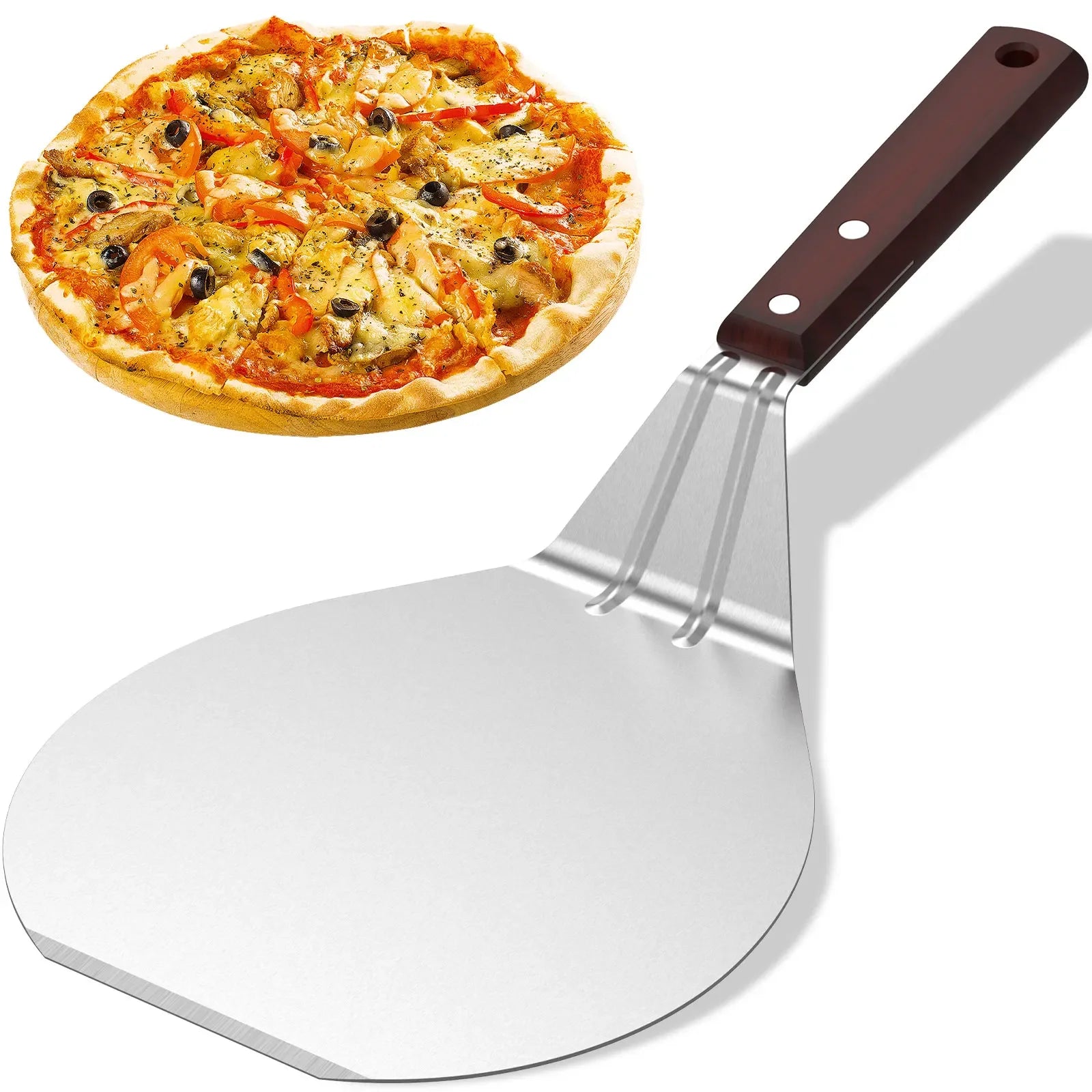 Non-Stick Metal Pizza Peel with Wooden Handle